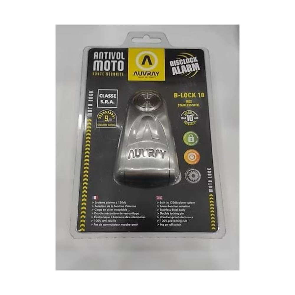 Auvray B-Lock 10 Çelik Alarmlı Disk Kilidi 10 mm 120DB Sra Sertifikalı Motorsiklet Kilidi & Alarmı Fiyatı