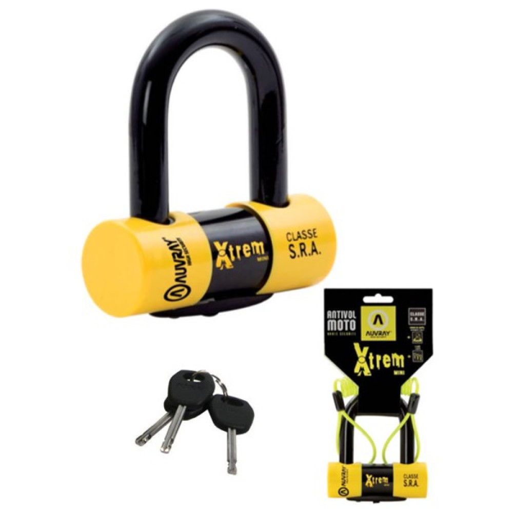 Auvray Xtrem Mini U Disk Kilidi 52 x 65 mm + Hatırlatma Kablosu Motorsiklet Kilidi & Alarmı Fiyatı