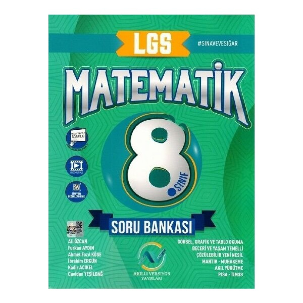 Av Akıllı Versiyon Yayınları 8. Sınıf LGS Matematik Soru Bankası - Ali Özcan Ders Sınav Kitapları Fiyatı