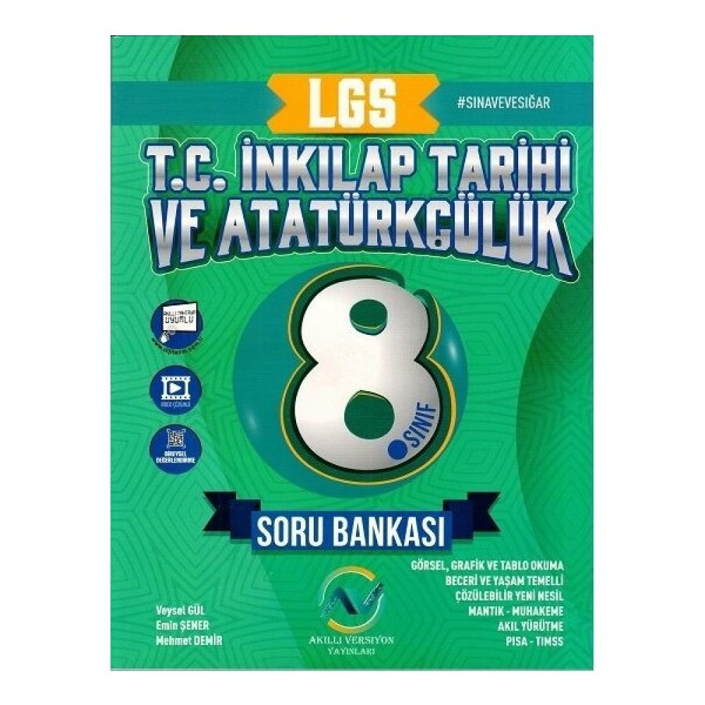 Av Akıllı Versiyon Yayınları 8. Sınıf LGS T.C. İnkılap Tarihi ve Atatürkçülük Soru Bankası - Emin Şener Ders Sınav Kitapları Fiyatı