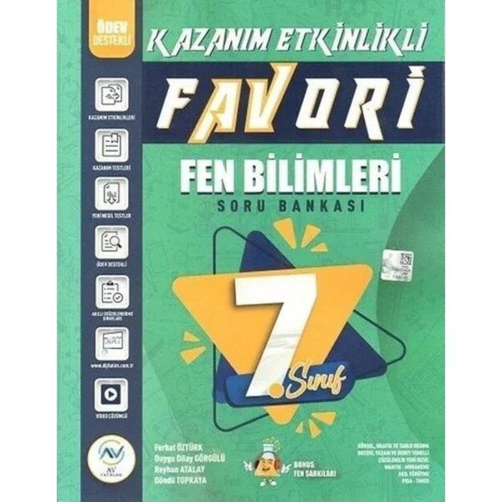 Av Yayınları 7. Sınıf Fen Bilimleri Kazanım Etkinlikli Soru Bankası Tüm Dersler Fiyatı