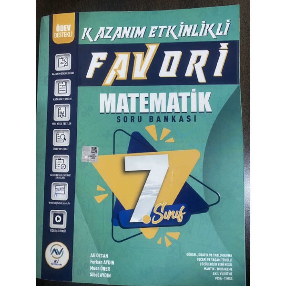 Av Yayınları 7. Sınıf Kazanım Etkinlikli Matematik Soru Bankası Kaynak Kitapları Fiyatı