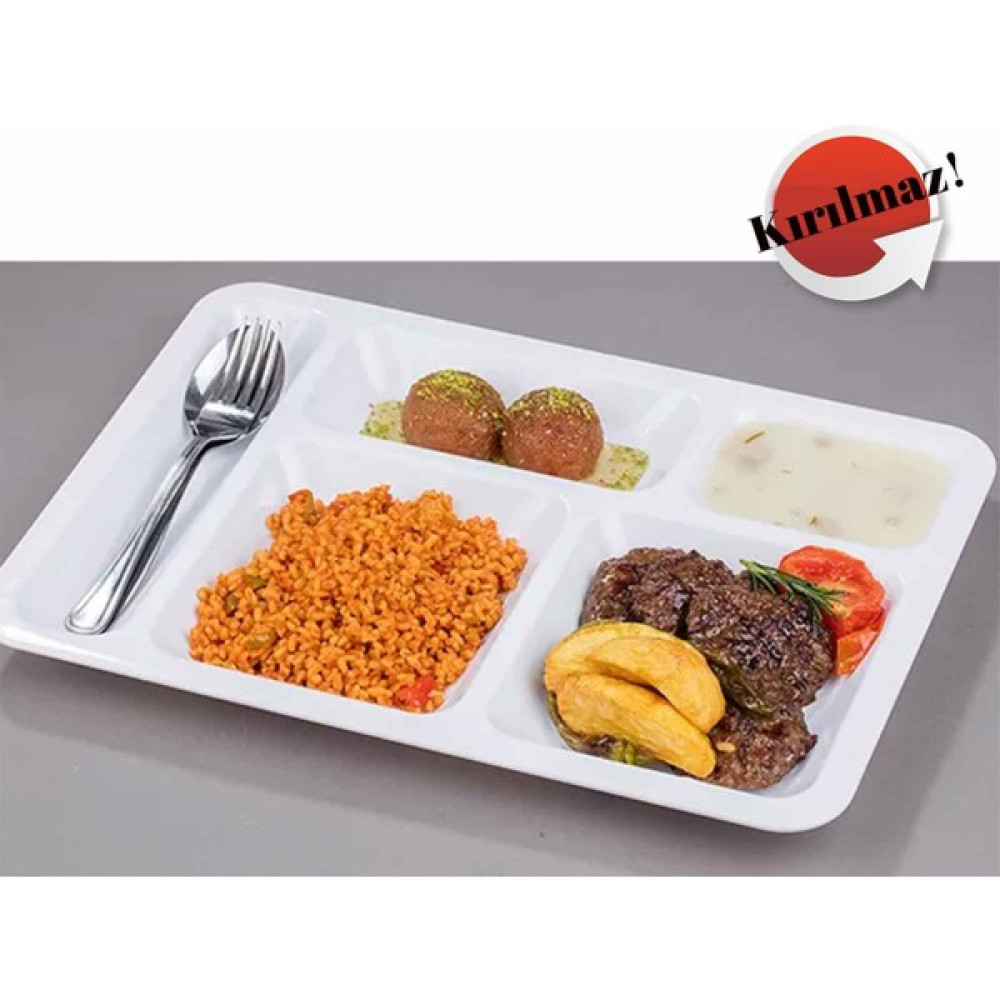 Avangart Mutfak Kırılmaz Tabldot Tabak, Self Servis, Yemekhane, Okul Tabağı, 5 Bölmeli Tabak, Tabilot, Tabildot, Lokanta Mutfak Gereçleri Fiyatı