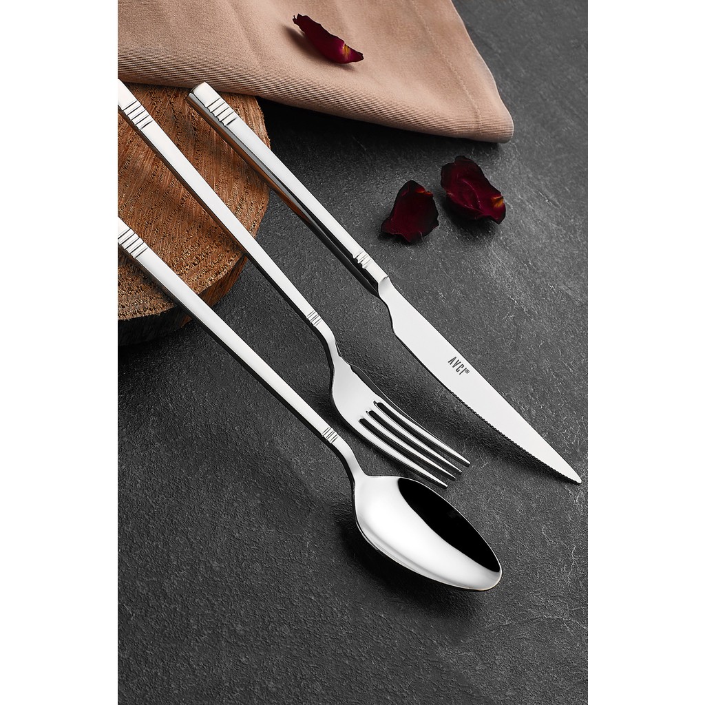 Avcı Duru 7 Parça Tek Kişilik Çatal Kaşık Bıçak Takımı 18/10 Paslanmaz Çelik - Gümüş Çatal / Kaşık / Bıçak Takımları Fiyatı