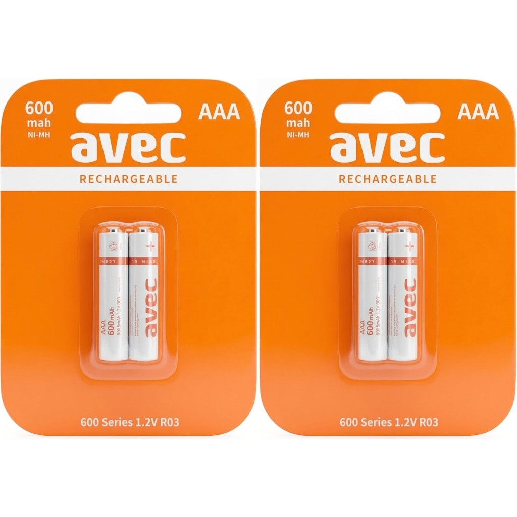 Avec 4 Adet Şarj Edilebilir Ni-Mh 600MAH Aaa Ince Pil (Kalem Pilin Ince Olanı) Kalem & Yazı Gereçleri Fiyatı