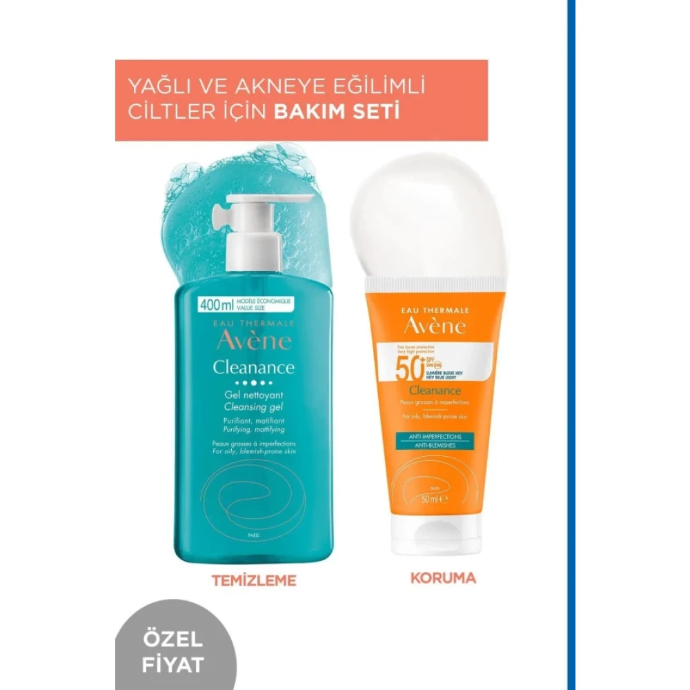 Avène Cleanance Gel Nettoyant Cleansing Gel 400 Ml + Avène Cleanance Anti Blemishes Güneş Koruyucu Spf50+ 50 Ml Güneş Kremleri ve Losyonları Fiyatı