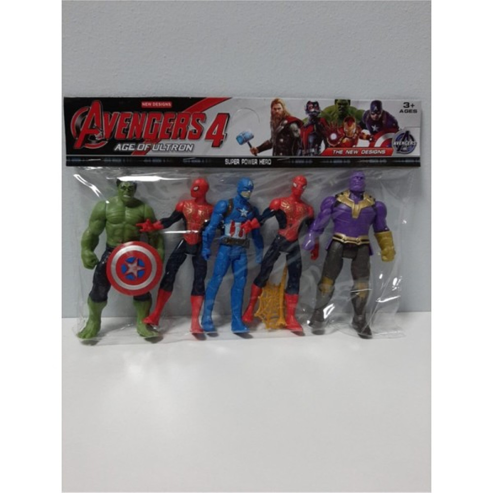 Avengers 5 Li Hulk - Spider-Man - Captain America - Iron Man - Thanos Figürlü Yenilmezler Oyun Seti - Renkli Oyuncak Fiyatı