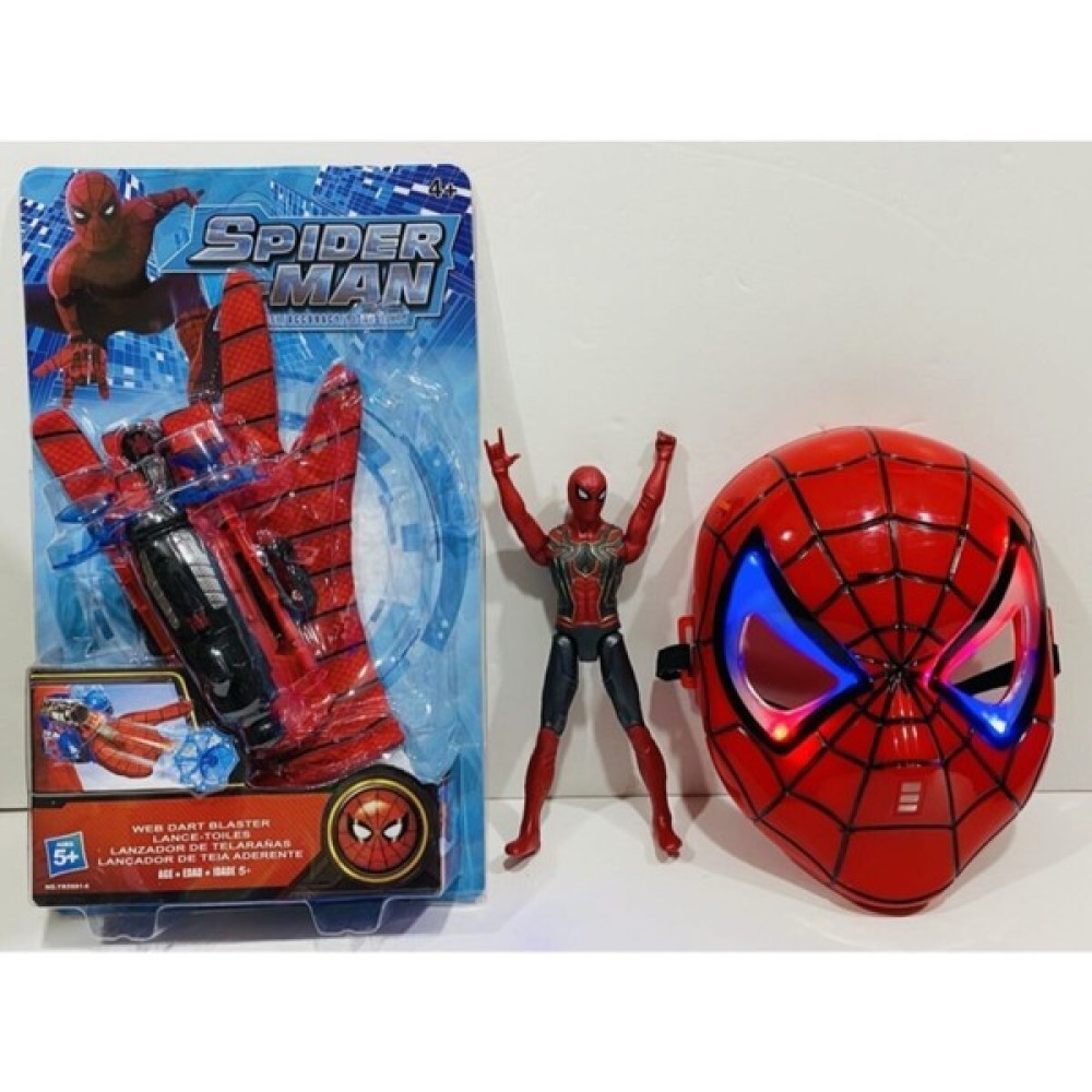 Avengers Spiderman Ağ Atan Eldiven+Işıklı Maske+18 cm Işıklı Figür 3 Lü Set - Renkli Oyuncak Fiyatı