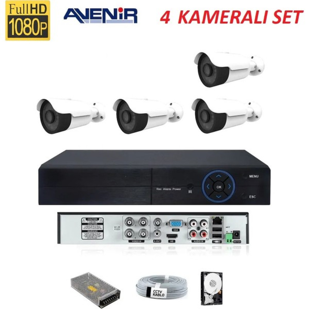 Avenir 4 Lü Güvenlik Kamerası Set Güvenlik Kameraları Fiyatı