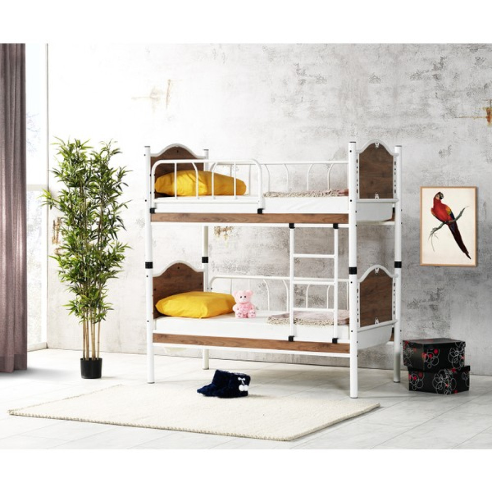 Avensis Inci Baby Tek Kişilik Ranza Beyaz-Ceviz 80x160 cm - 80 x 160 cm - Beyaz Ranza Fiyatı