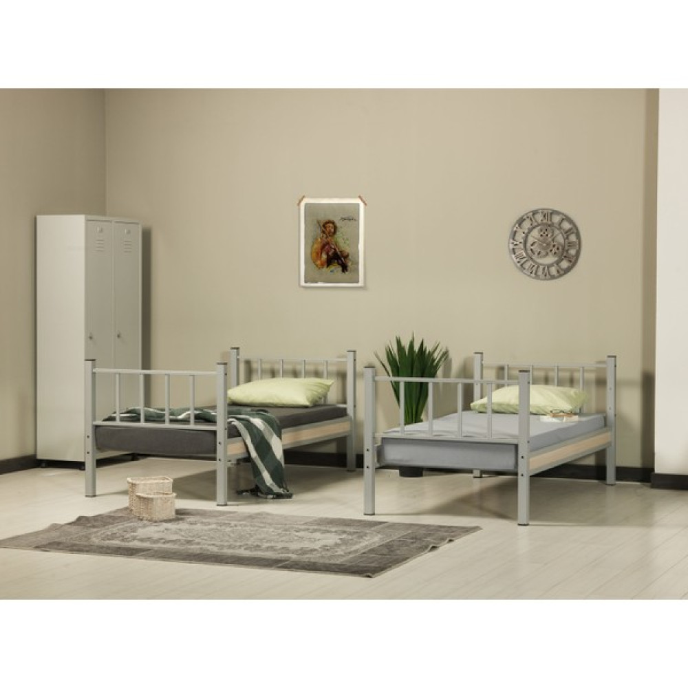 Avensis Yurt Metal Çift Kişilik Ranza Silver 90x190 cm - 90 x 190 cm - Gümüş Ranza Fiyatı