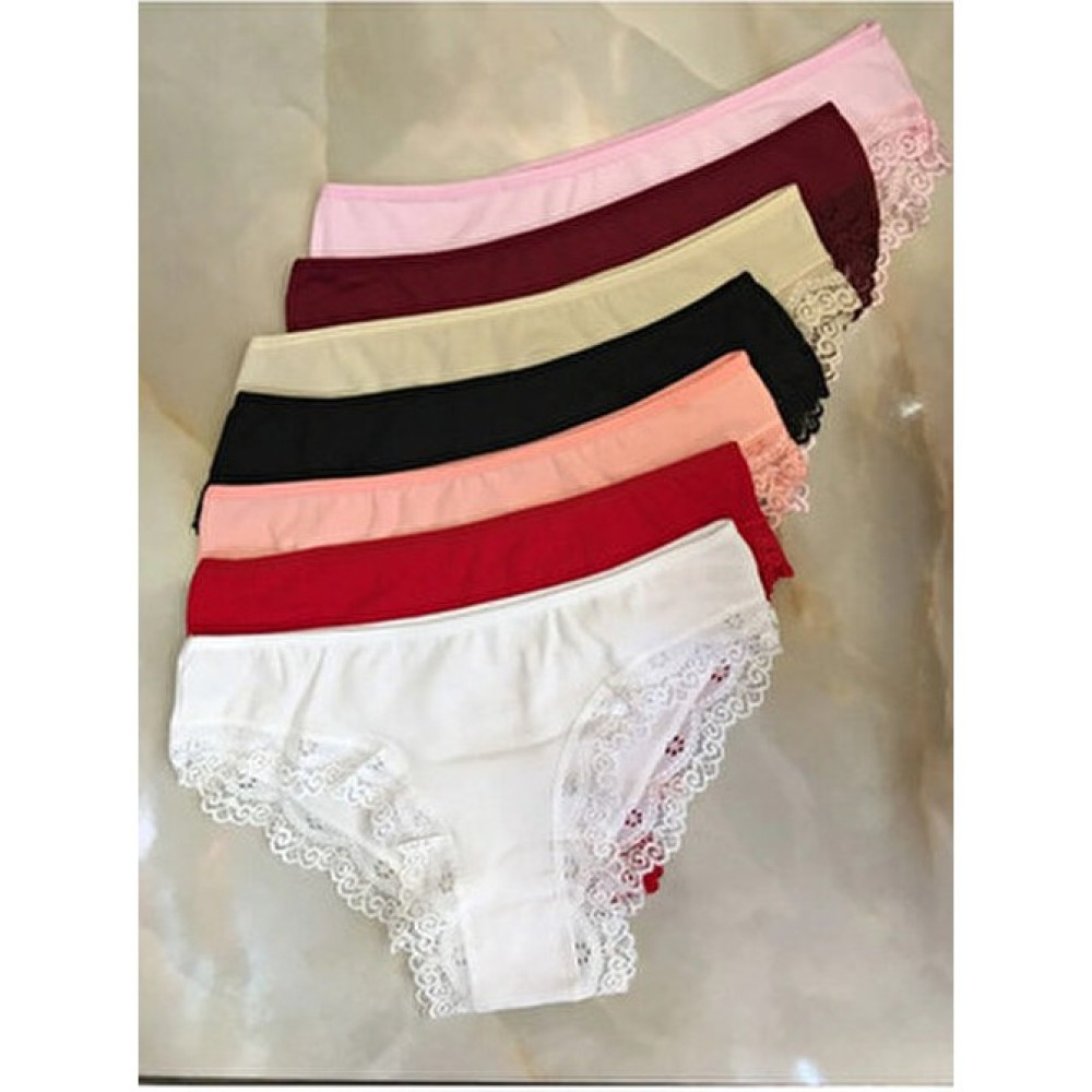 Aves Dantelli Bikini Slip 7'li Külot Çok Renkli Dokuma Kumaşlı Kadın İç Giyim Ürünü Külot Fiyatı