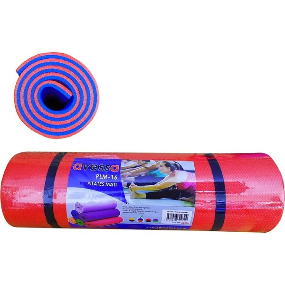 Avessa 16 mm Çift Taraflı Yoga & Pilates Minderi - Mavi - Kırmızı Oto Boyaları Fiyatı