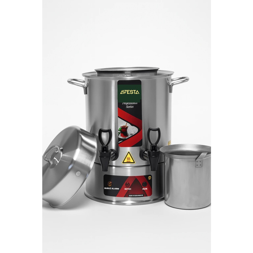 Avesta 40 Bardak Sultan Çay Otomatı Semaver Inoks - Siyah Semaver Fiyatı