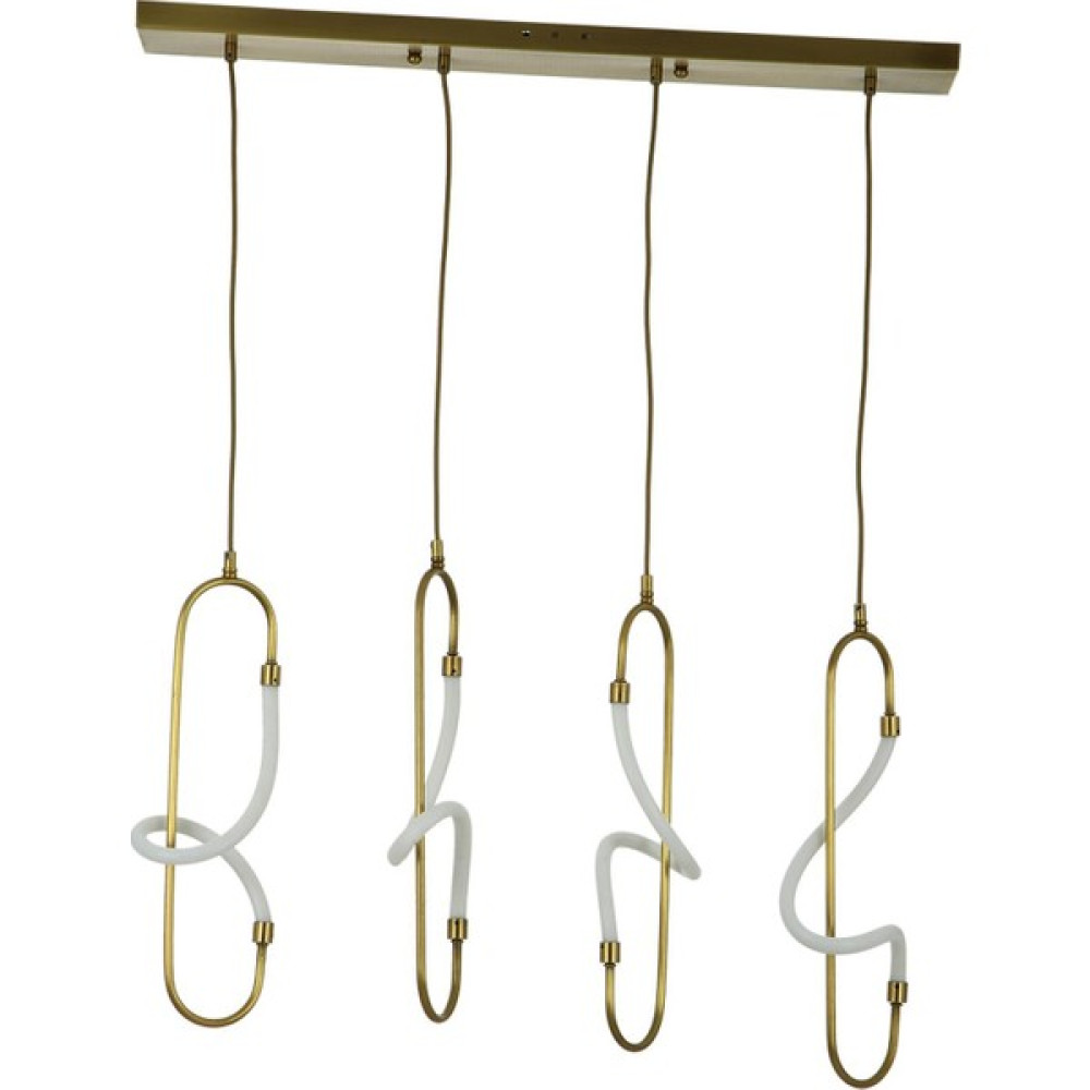 Avize Çarşısı Signature Eskitme Renkli, Ledli, 4 Lü Sıralı Sarkıt Avize, BS.4236-52-14 Avize Fiyatı