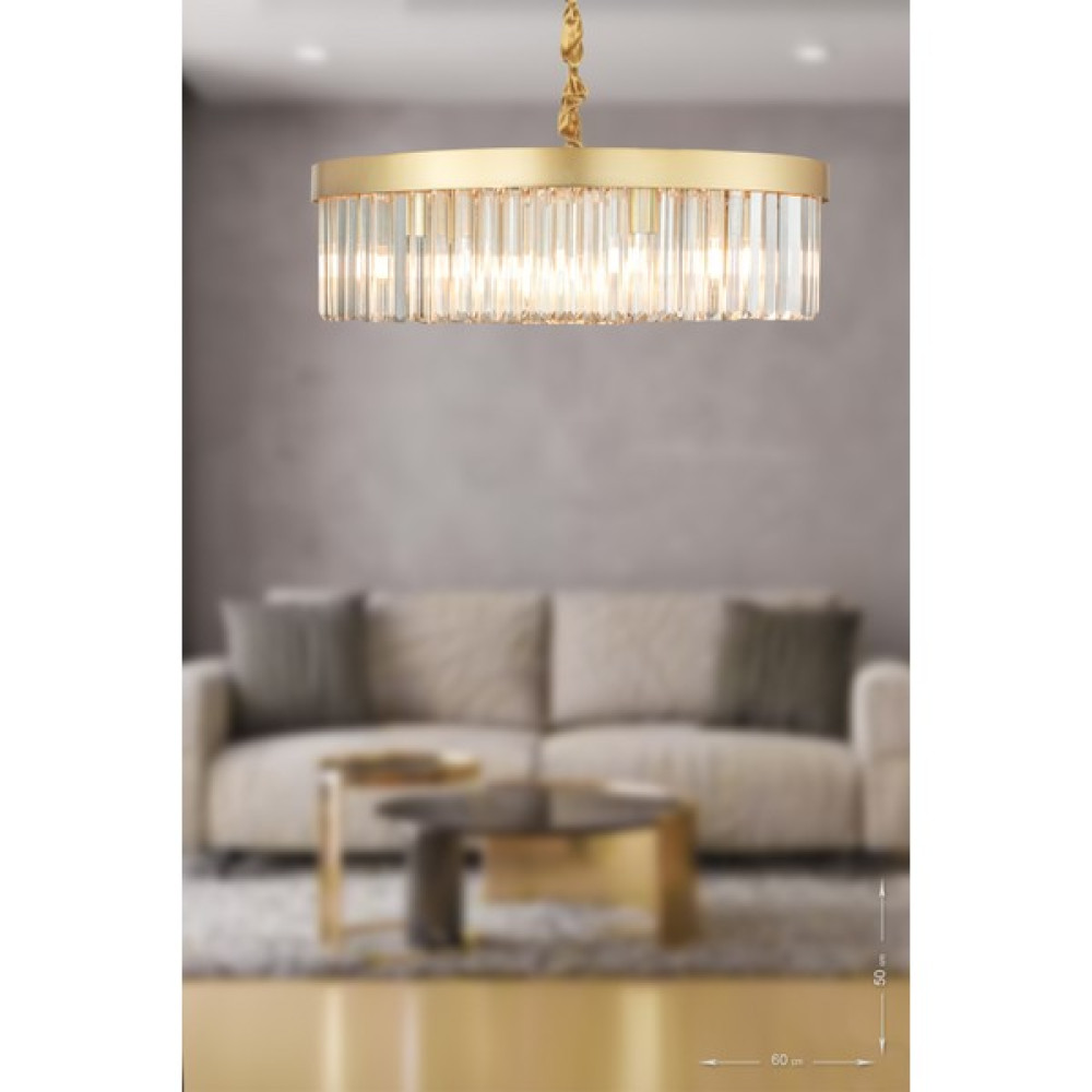 Avize Moda Avizemoda Desina 60'lık Kristal Taşlı Lüks Avize - (Sarı-Yaldız) PY-300-60 - Sarı Yaldız - 13'lü Avize Fiyatı