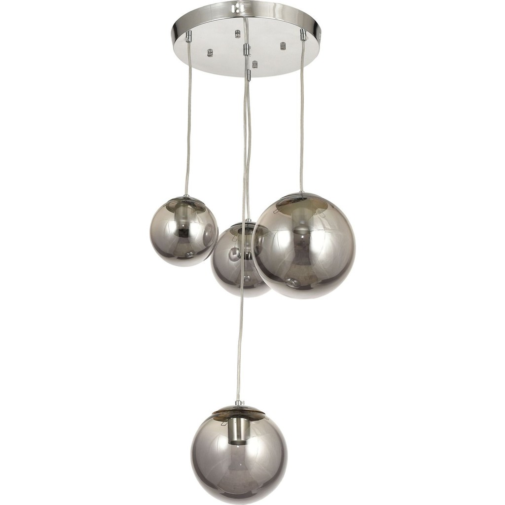 Avizemoda Pigaro 4 lü Füme Renk Camlı Salon Oturma Odası Modern Sarkıt Avize - (Krom Kaplama) Avize Fiyatı