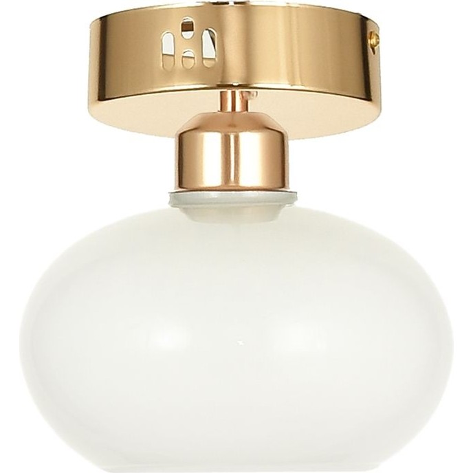 Avizemoda Vanna Tekli Plafonyer Beyaz Camlı Salon Oturma Odası Modern Avize - (Gold Kaplama) - 1 - Gold Avize Fiyatı