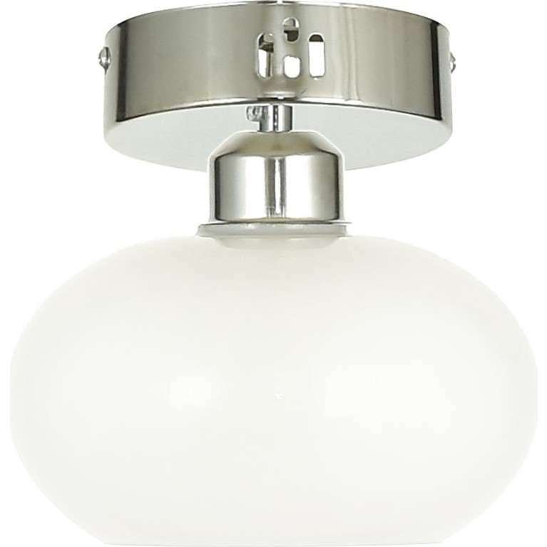 Avizemoda Vanna Tekli Plafonyer Beyaz Camlı Salon Oturma Odası Modern Avize - (Krom Kaplama) - 1 - Krom Avize Fiyatı