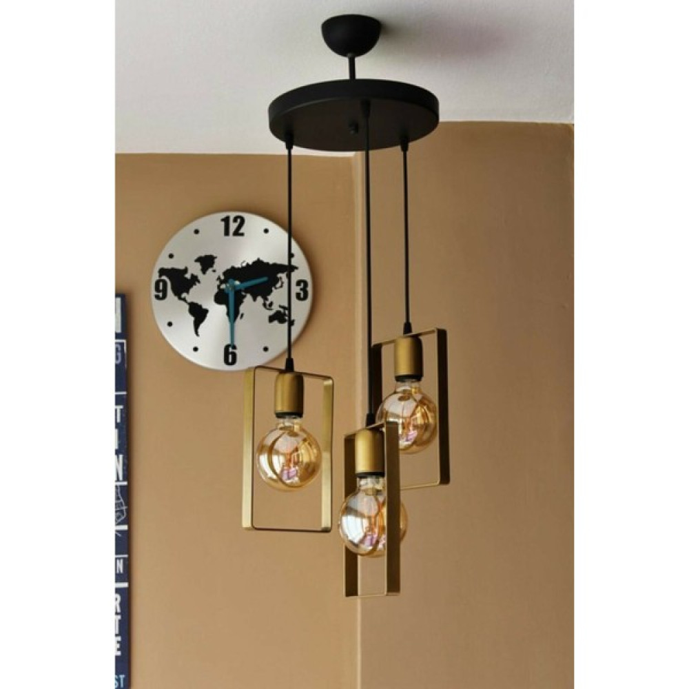 Avizevi Retro Dekoratif Modern Eskitme Zen 3lü Sarkıt Avize - Siyah - 3'lü Avize Fiyatı