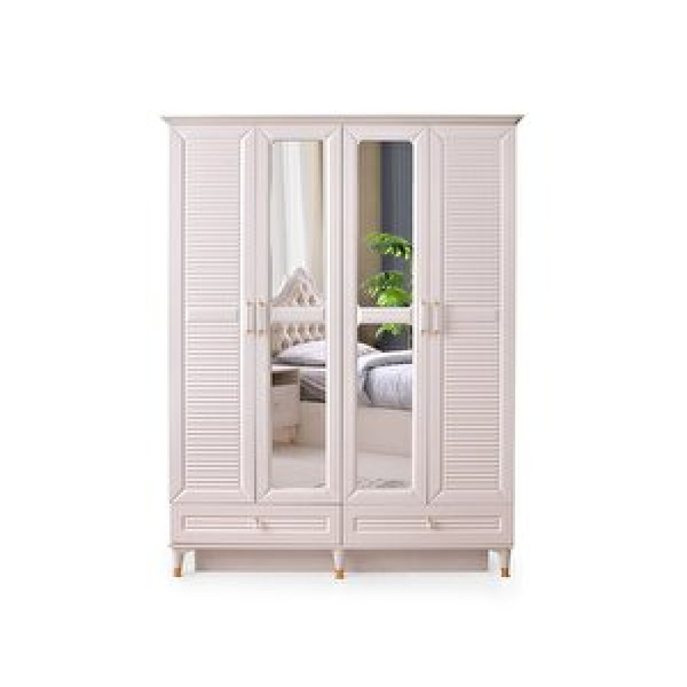 Avm 24 Kuğu Gardırop - Mdf - Aytaşı - 160x60x220cm - 4 Kapaklı Bebek Odası Gardırop Fiyatı