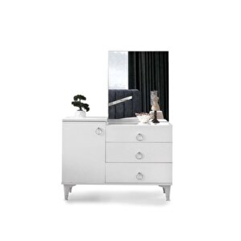 Avm 24 Malaga Şi̇fonyer - Makyaj Masası -  Aynalı - Beyaz Şifonyer Fiyatı