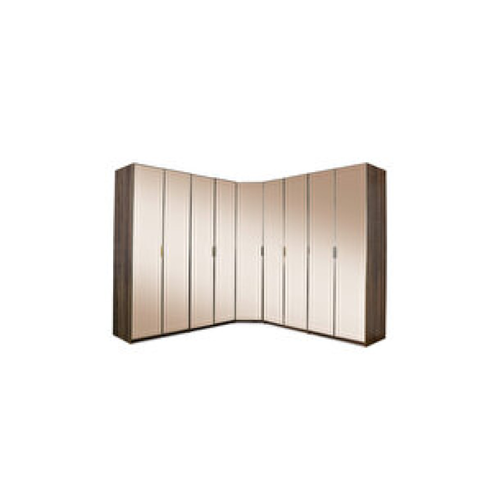 Avm 24 Manhattan Köşe Gardirop - Mdf - Barok - 258x60x225cm - 9 Kapak - Cam Kapak - Gardrop & Dolap Fiyatı