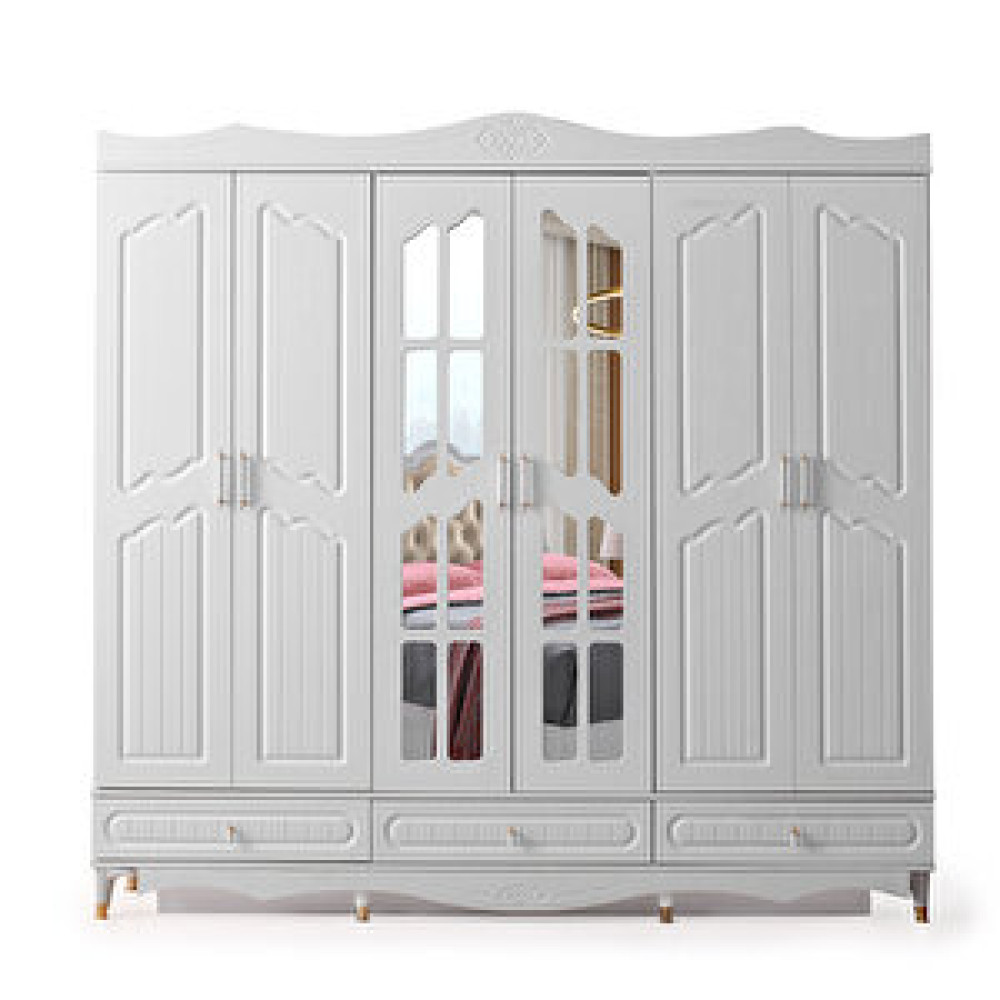 Avm 24 Ri̇ga Gardirop-mdf-beyaz-240x60x220cm-6 Kapak-aynali Kapak-ücretsi̇z Nakli̇ye Ve Montaj Gardrop & Dolap Fiyatı