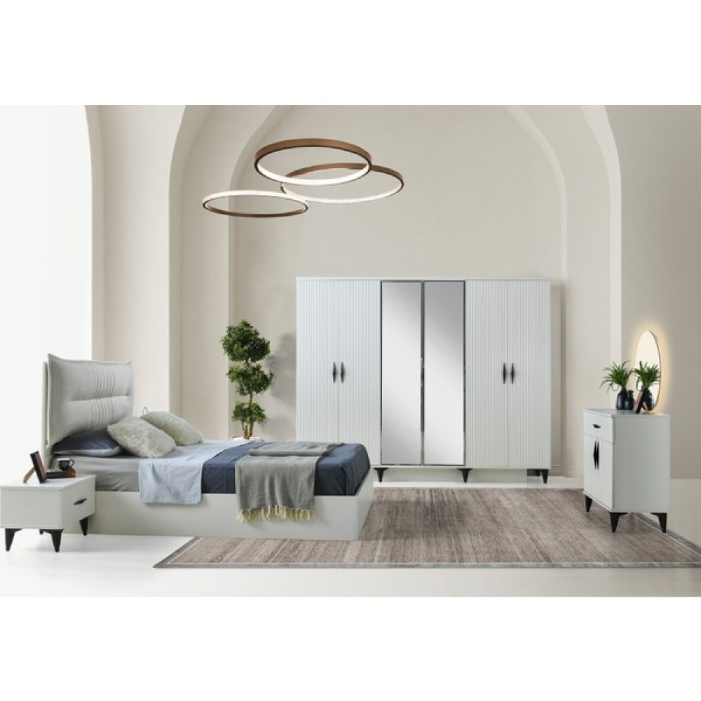 Avm 24 Sydney Yatak Odası-Mdf-Aytaşı-6 Kapaklı ve Aynalı-Bazasız Traversli Yatak Odası Takımı / Seti Fiyatı