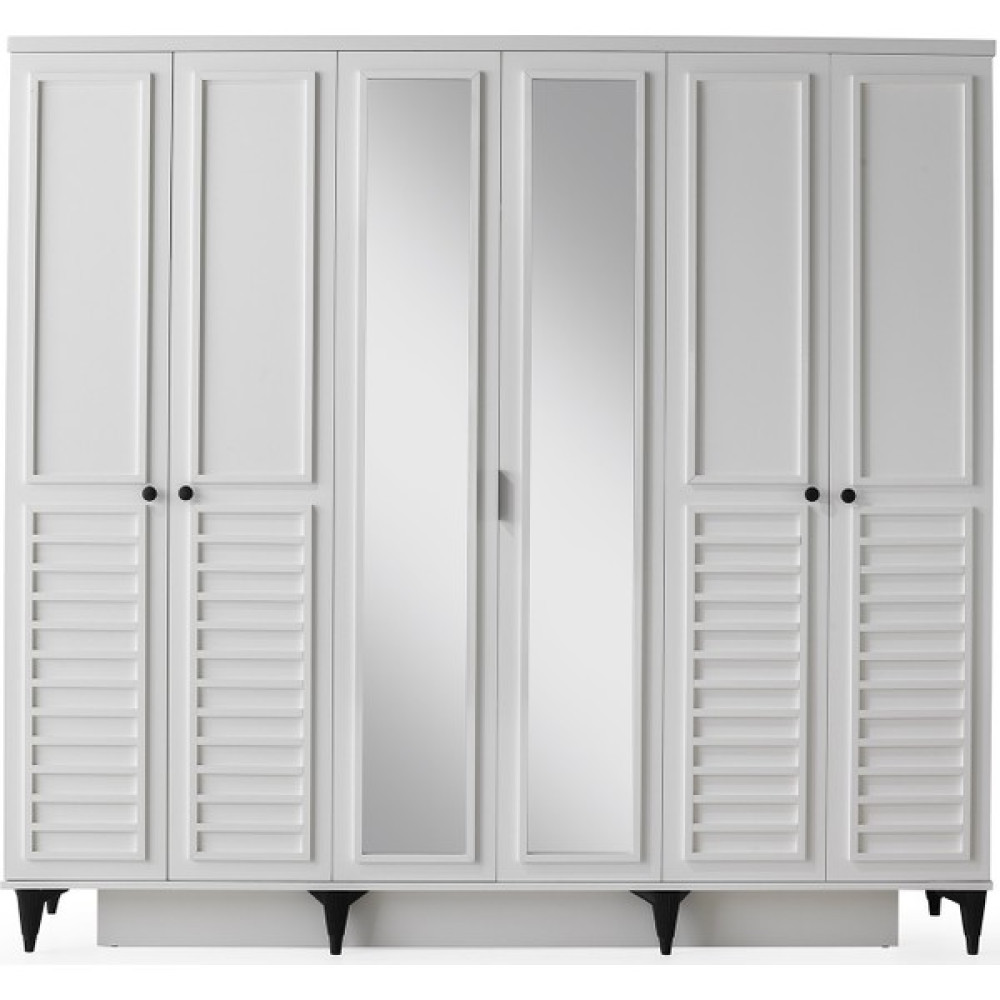 Avm 24 Tokyo GARDIROP-MDF-AYTAŞI-230X55X210CM-6 Kapak-Aynalı Kapak-Ücretsiz Nakliye ve Montaj - Aytaşı Rengi Gardrop & Dolap Fiyatı