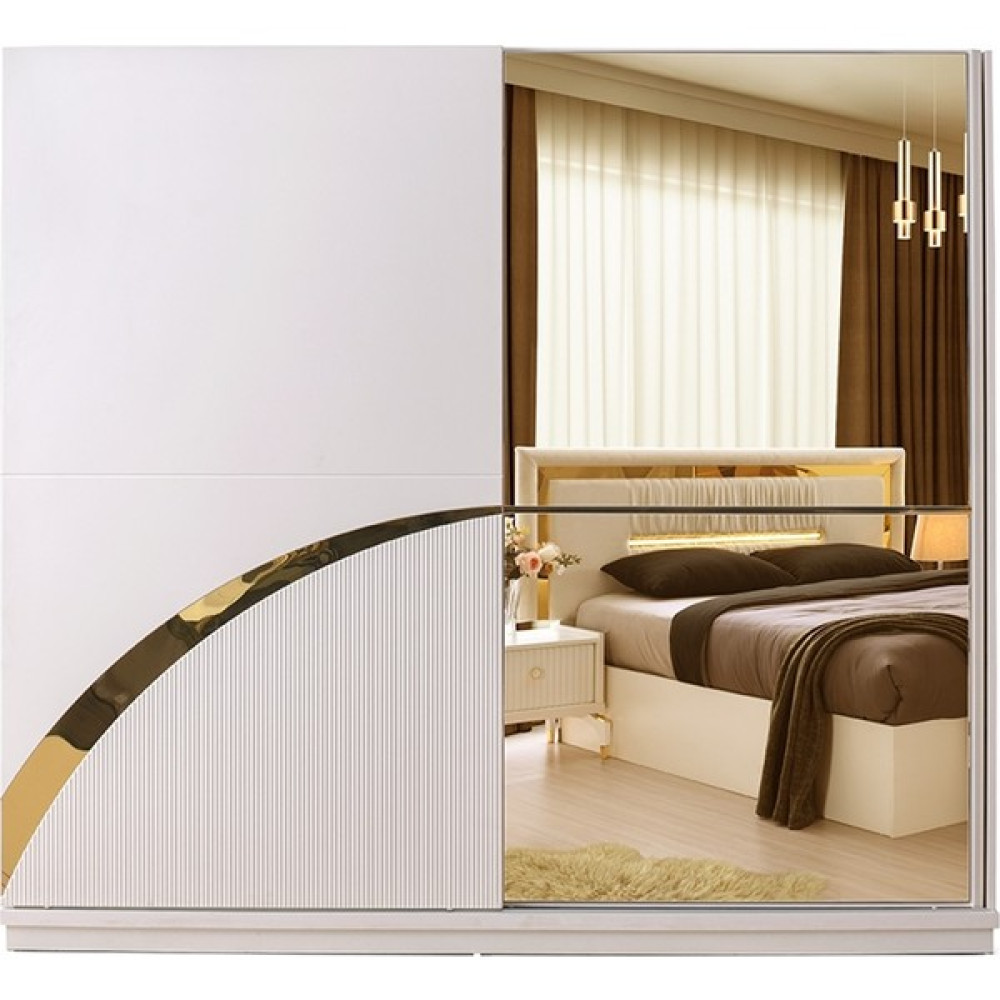 Avm 24 Üsküp Gardırop-Mdf-Aytaşı-240x66x215cm-Sürgülü Aynalı Kapak-Ücretsiz Nakliye Ve Montaj - Aytaşı Rengi Gardrop & Dolap Fiyatı