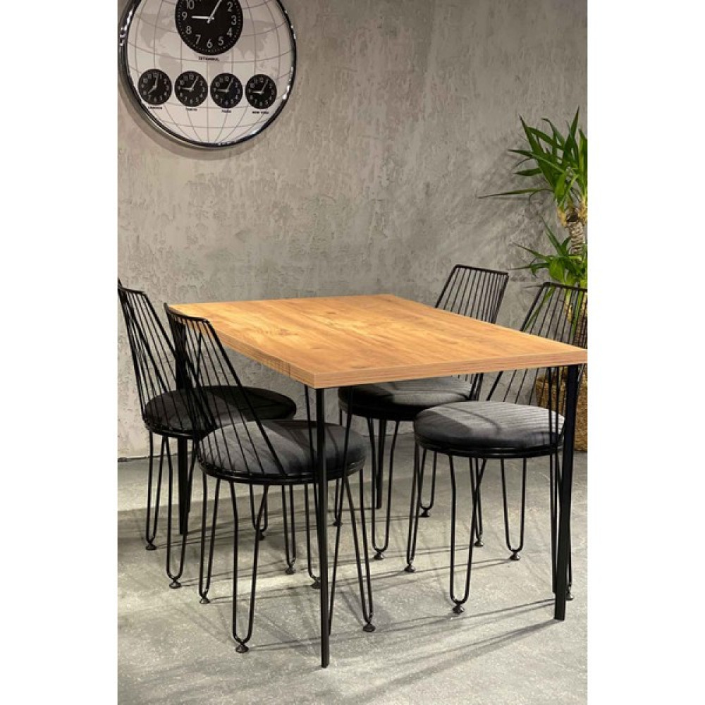 Avm Park Avmpark Atlantik Çam Pera Masa 120 x 80 cm + 4 Kanto Sandalye - Kahverengi Masa - Sandalye Seti / Takımı Fiyatı