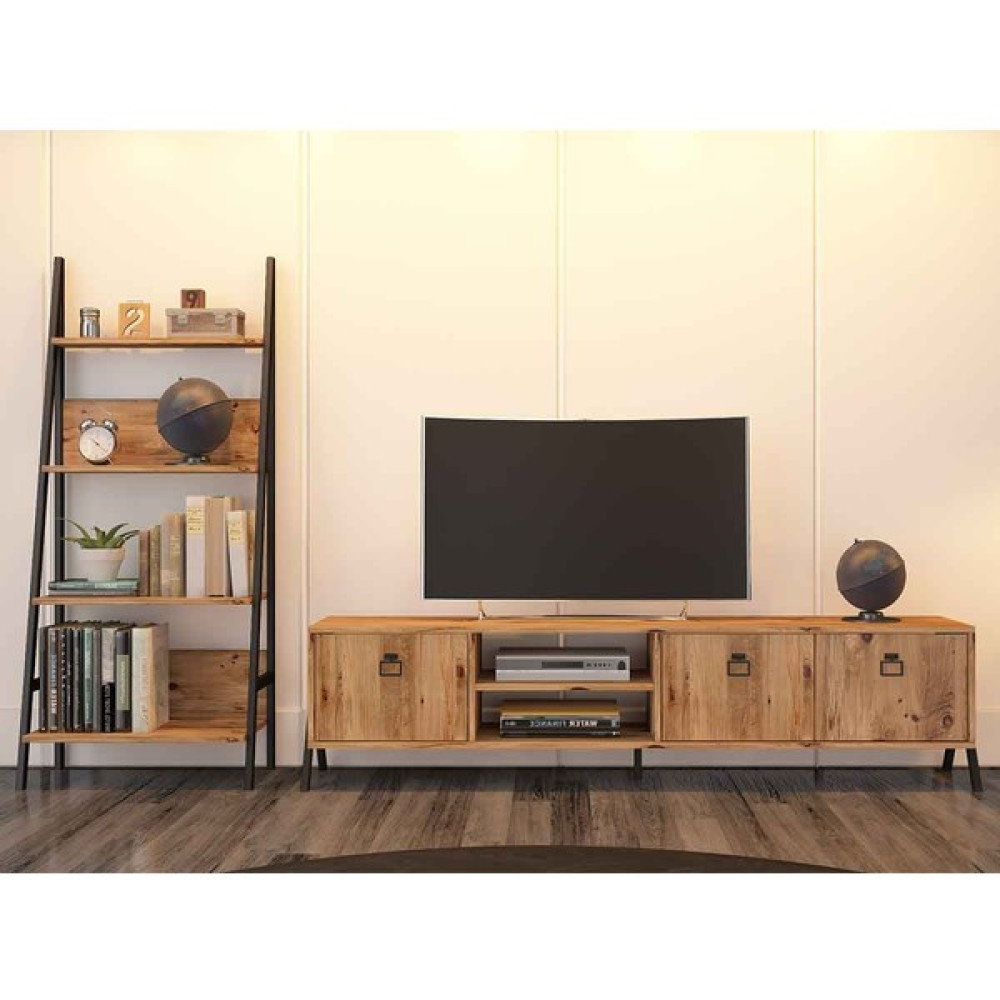 Avm Park Avmpark Yanke Tv 180 Atlantik Çam + Kitaplık Tv Ünitesi / Sehpası Fiyatı