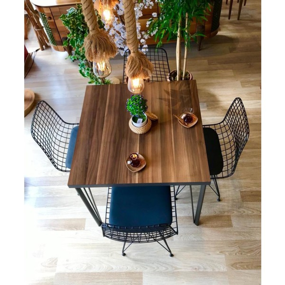Avm Park Ceviz 80 cm Masa Takımı Dört Sandalye Masa - Sandalye Seti / Takımı Fiyatı