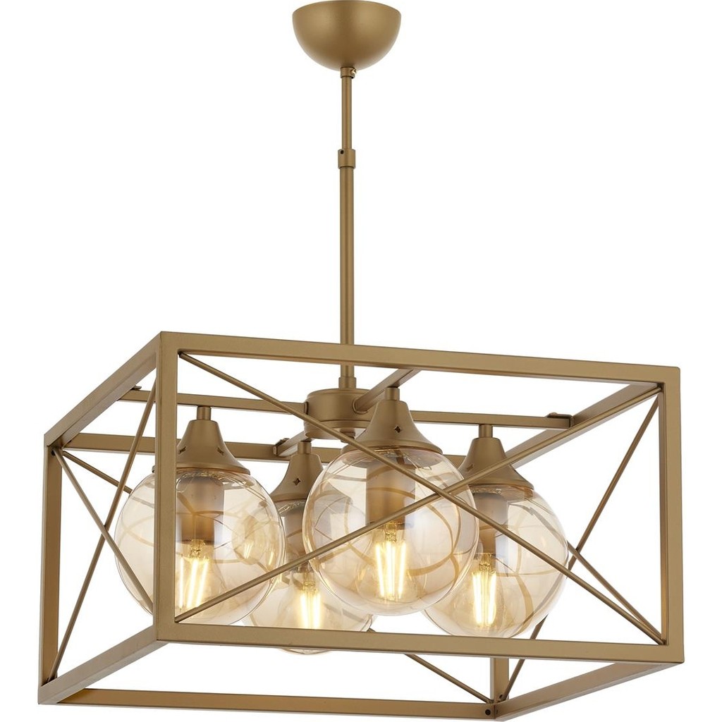 Avonni AV-1732-4EB Eskitme Boya Modern Avize E27 Metal Cam H: 80 cm, Ø: 45 cm Avize Fiyatı