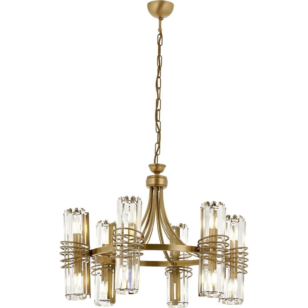 Avonni AV-1906-6E Eskitme Kaplama Modern Avize E14 Metal Kristal H: 120 cm, Ø: 67 cm Avize Fiyatı