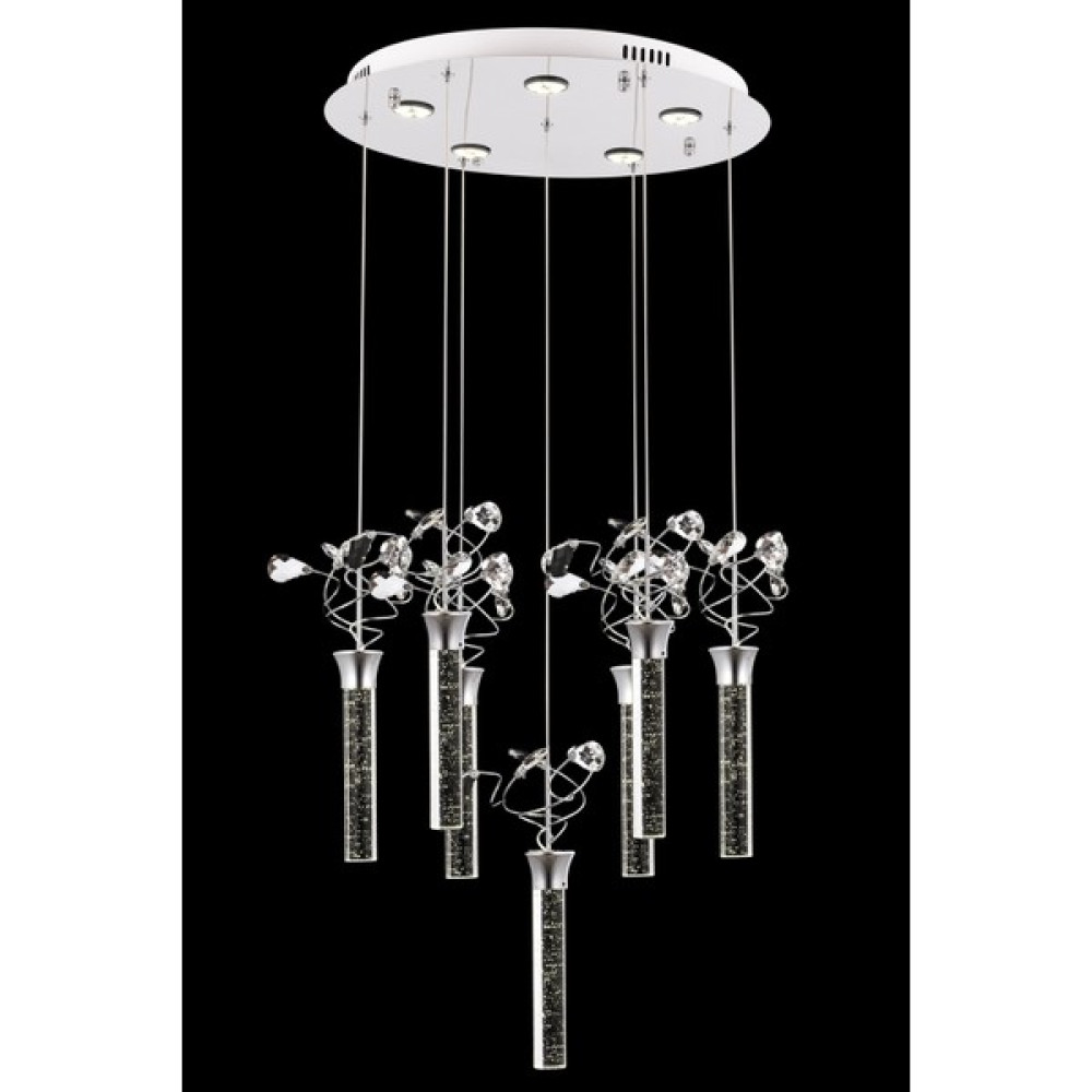 AVONNI AV-60148-7KT Krom Kaplama Modern Avize LED Metal Pleksi Cam 50cm Avize Fiyatı