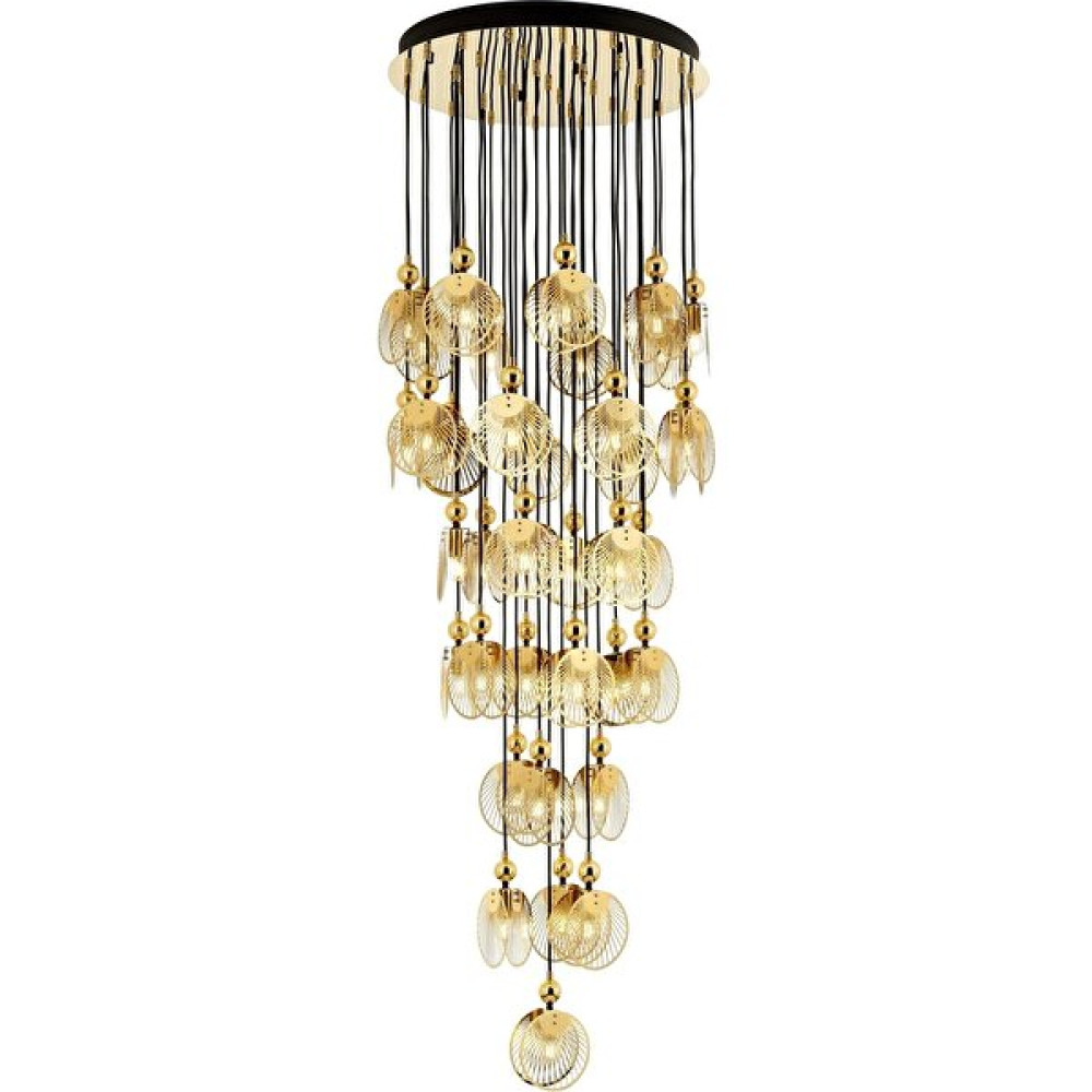 AVONNI AV-60313-37BSA Sarı Boyalı Modern Avize E27 Metal 70cm - Renkli - 1'li Avize Fiyatı