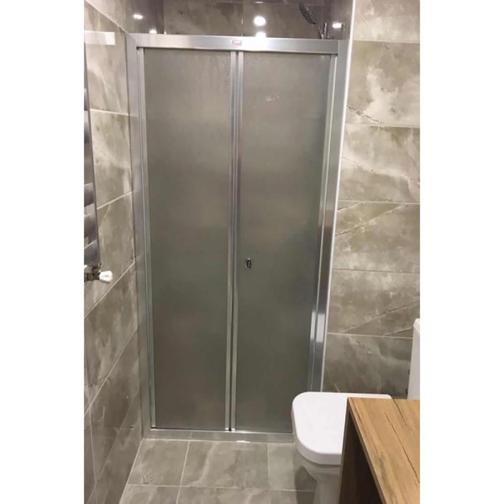 Avrupa Duş Eloksal 4 mm Kumlamalı Cam Yükseklik 190 cm Katlanır Duşakabin - 98 CM Duşakabin Fiyatı
