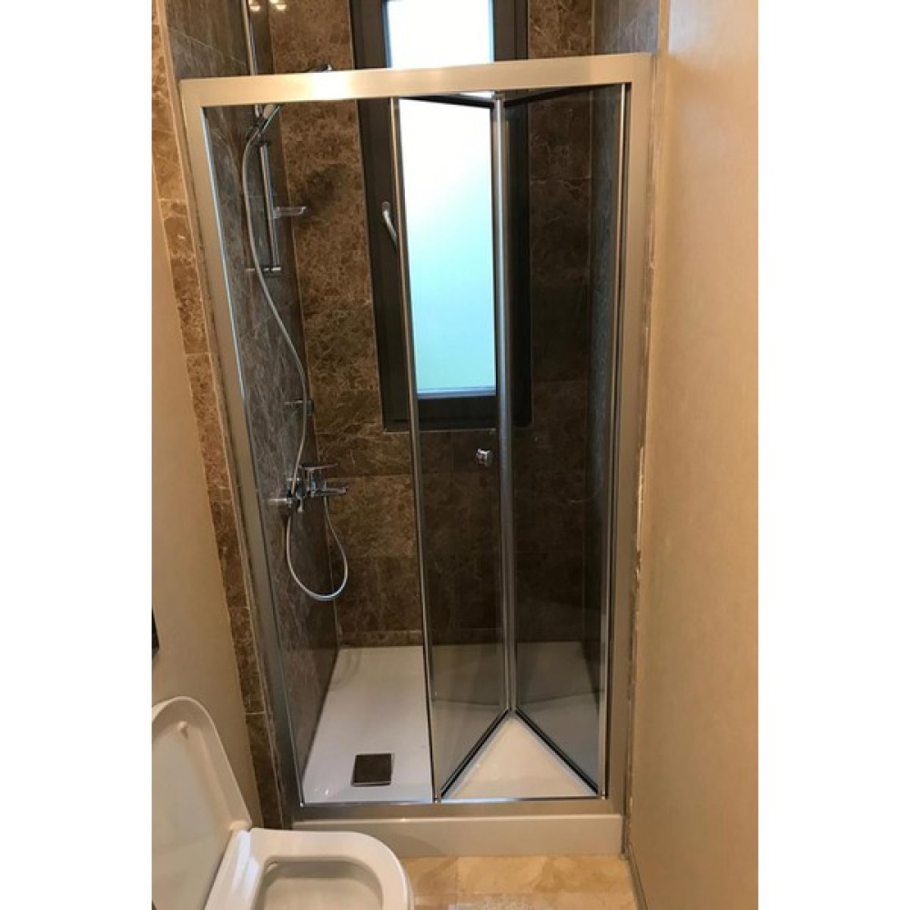 Avrupa Duş Eloksal 4 mm Şeffaf Camlı Yükseklik 190 cm Katlanır Duşakabin - 110 CM Duşakabin Fiyatı