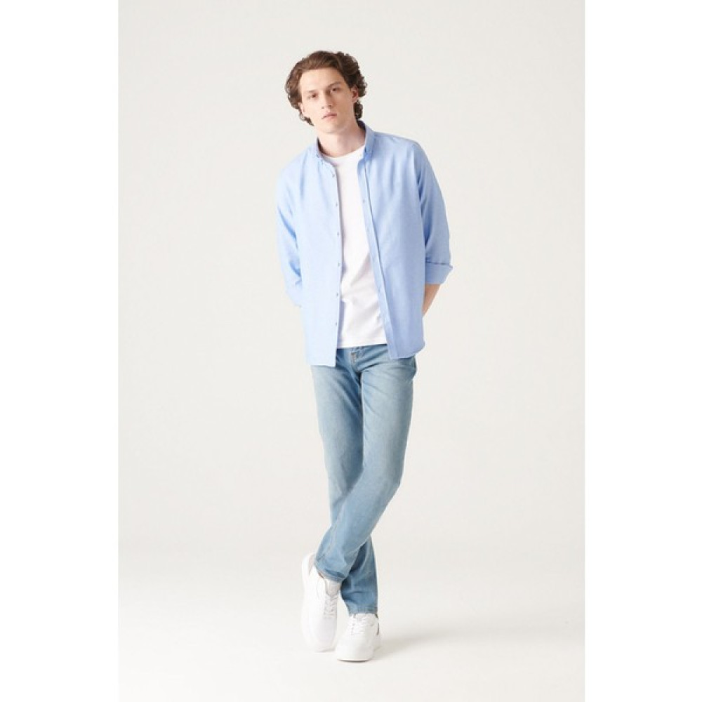 Avva Erkek Açık Mavi Eskitme Yıkamalı Likralı Slim Fit Dar Kesim Jean Pantolon E003520 Erkek Jeans / Kot Pantolon Fiyatı
