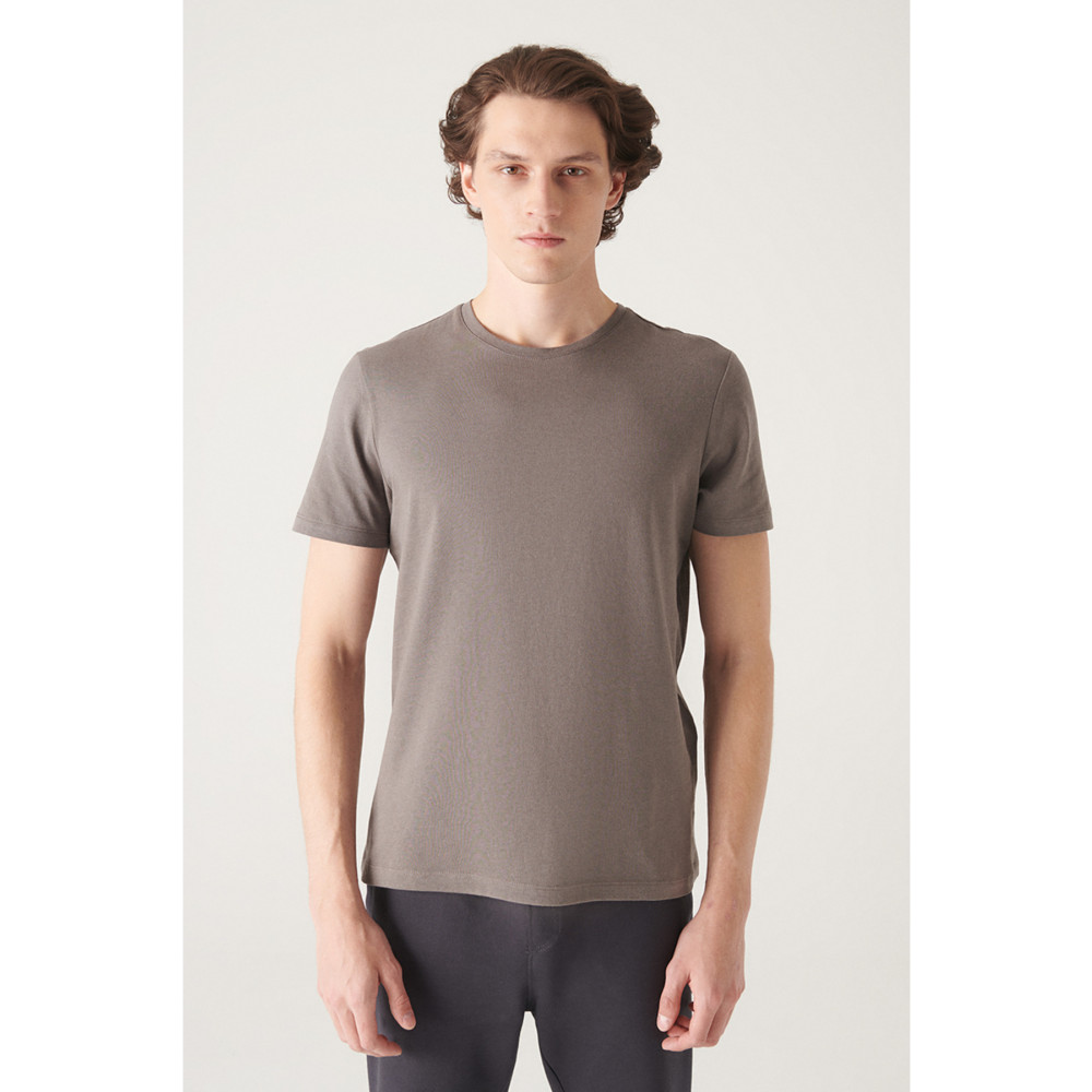 Avva Erkek Antrasit %100 Pamuk Nefes Alan Bisiklet Yaka Standart Fit Normal Kesim T-shirt S Beden Bayan T-shirt Fiyatı