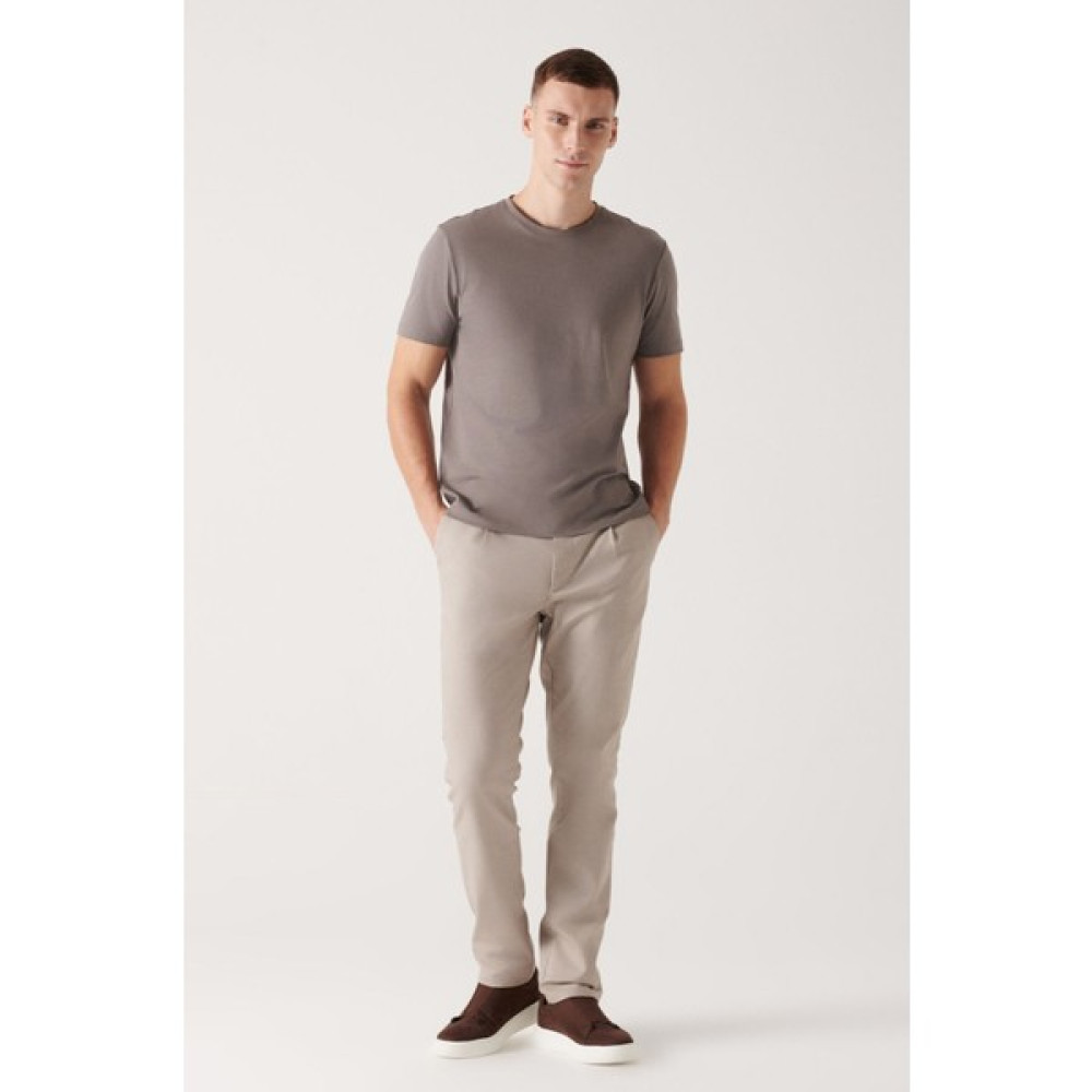 Avva Erkek Bej Arka Beli Lastikli Likralı Comfort Slim Fit Chino Pantolon E003021 Erkek Pantolon Fiyatı