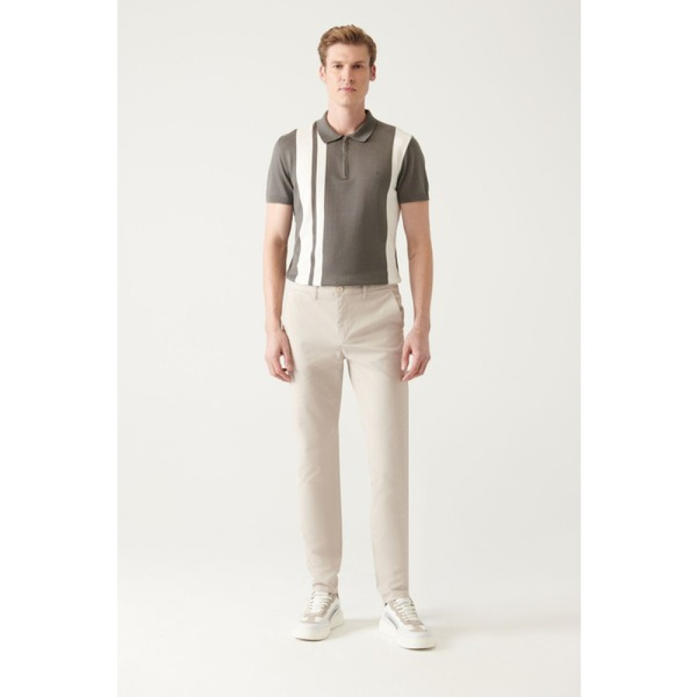 Avva Erkek Bej Armürlü Slim Fit Dar Kesim Esnek Chino Kanvas Pantolon B003002 Erkek Pantolon Fiyatı