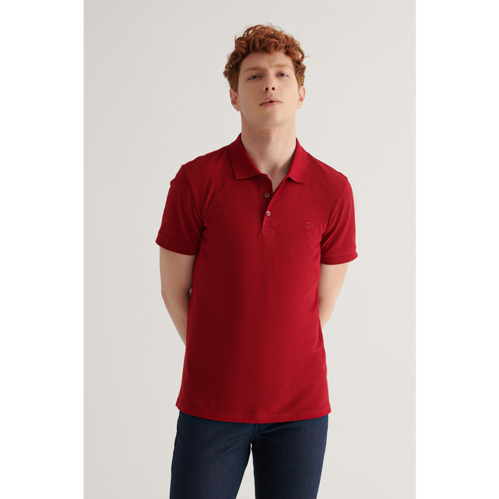 Avva Erkek Bordo %100 Pamuk Serin Tutan Standart Fit Normal Kesim Polo Yaka T-shirt L Beden Erkek T-shirt Fiyatı