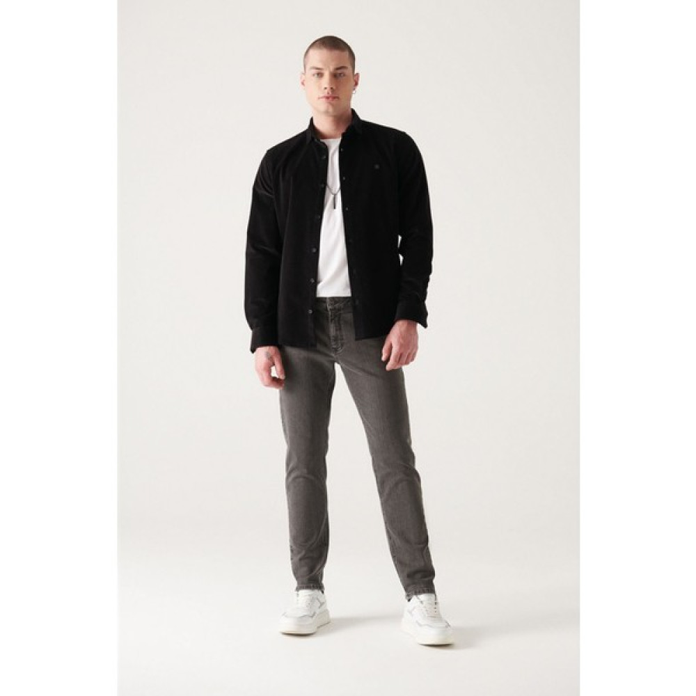 Avva Erkek Gri Eskitme Yıkamalı Likralı Slim Fit Dar Kesim Jean Pantolon E003539 Erkek Jeans / Kot Pantolon Fiyatı