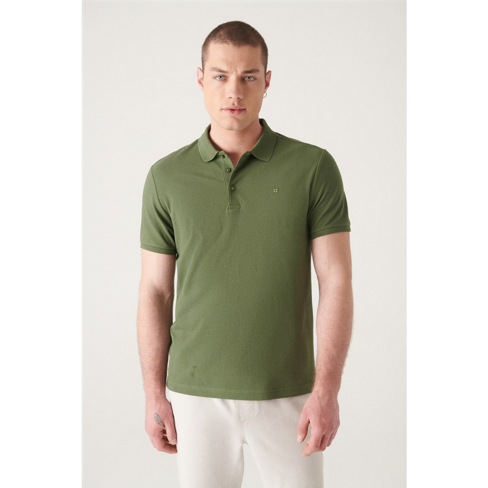 Avva Erkek Haki %100 Pamuk Serin Tutan Standart Fit Normal Kesim Polo Yaka T-shirt S Beden Erkek T-shirt Fiyatı