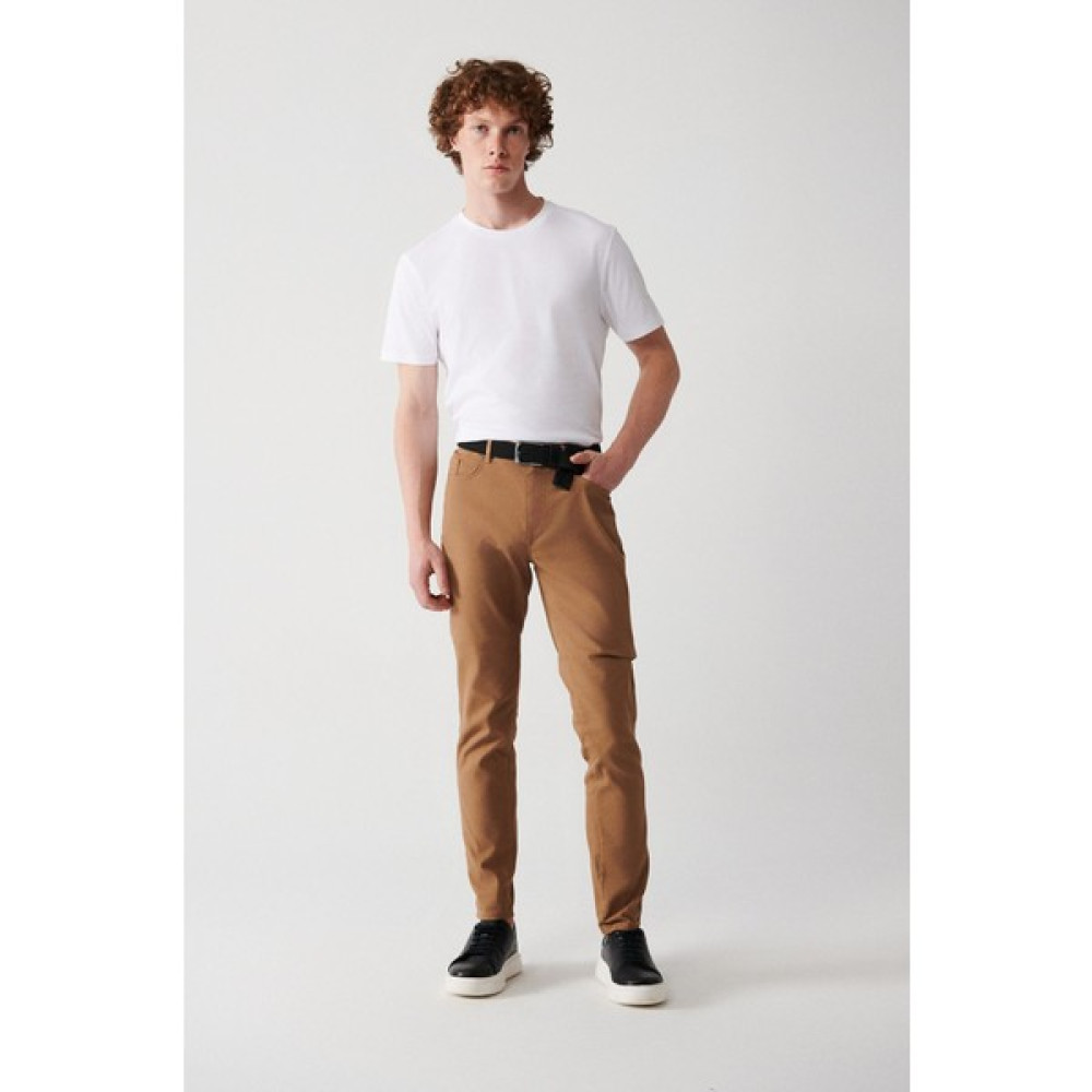 Avva Erkek Kamel Armürlü Esnek 5 Cepli Slim Fit Dar Kesim Kanvas Pantolon E003007 Erkek Pantolon Fiyatı