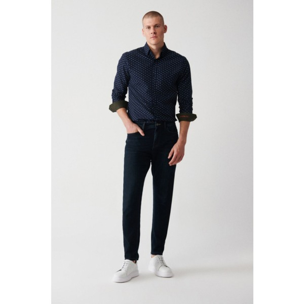 Avva Erkek Lacivert Berlin Jean Pantolon Eskitme Yıkama Esnek Slim Fit Dar Kesim Erkek Jeans / Kot Pantolon Fiyatı