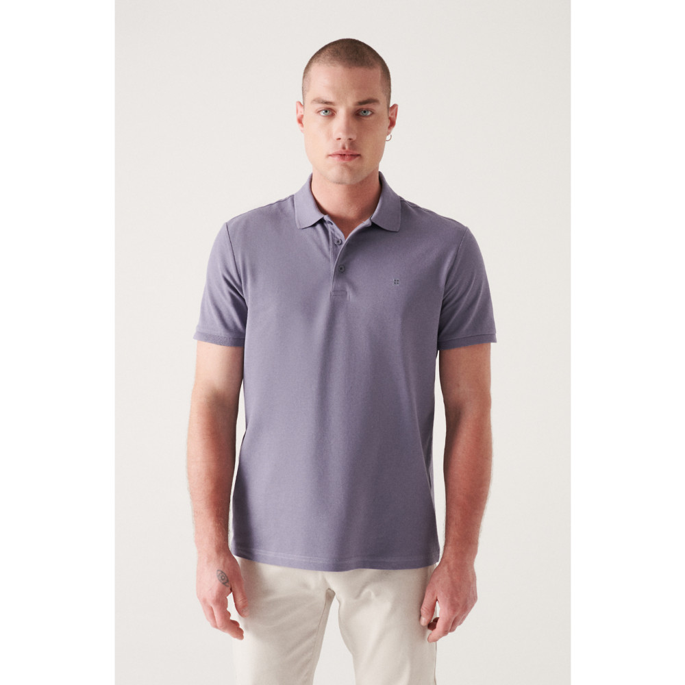 Avva Erkek Lila %100 Pamuk Serin Tutan Standart Fit Normal Kesim Polo Yaka T-shirt S Beden Erkek T-shirt Fiyatı